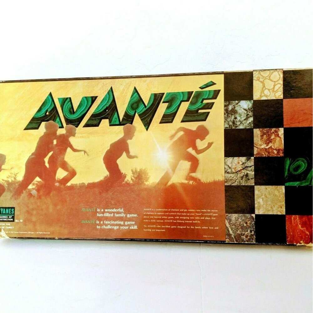 Vintage Avante Family Board Game Fyanes Checkers & Gin Rummy 1967 Complete